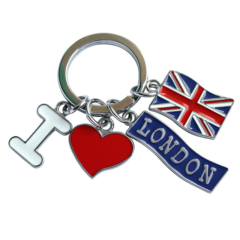 metallinen avaimenperä valmistajat toimittavat luova maalata avaimenperiä lipun red avaimenperiä - avaimenperää