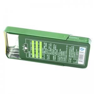 Pieni suorakulmainen tinalaatikko minttuihin, terveydenhuollon tuotteisiin