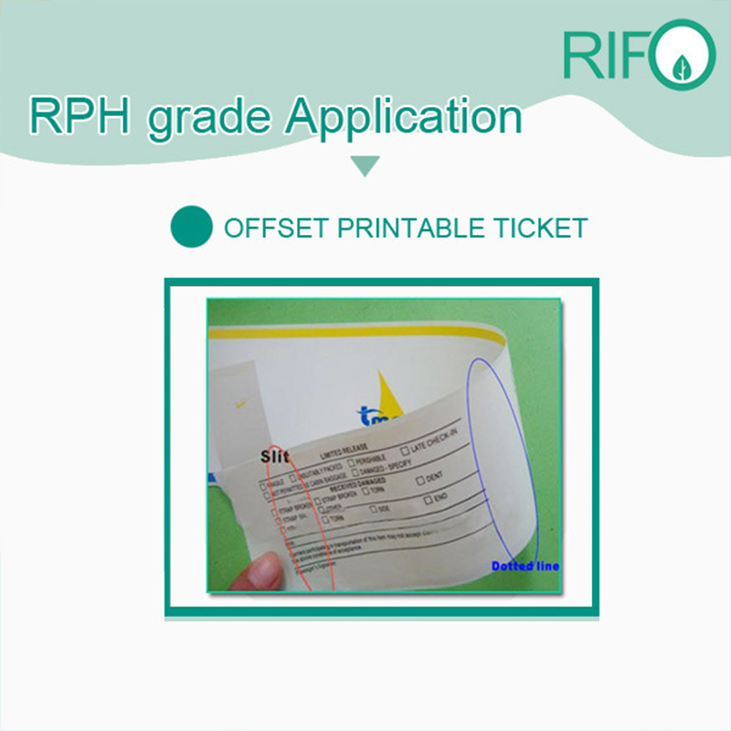 Rph-100 valkoinen BOPP-synteettinen paperi offset-tulostettavien aikakauslehtimateriaalien kanssa