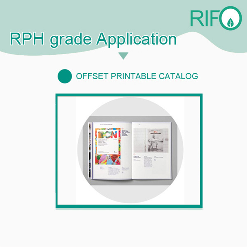 Rph-100 valkoinen BOPP-synteettinen paperi offset-tulostettavien aikakauslehtimateriaalien kanssa