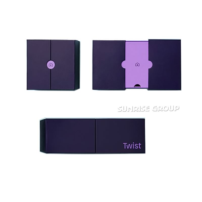 Yksilöllinen purppurapaperi pakkaus kierre