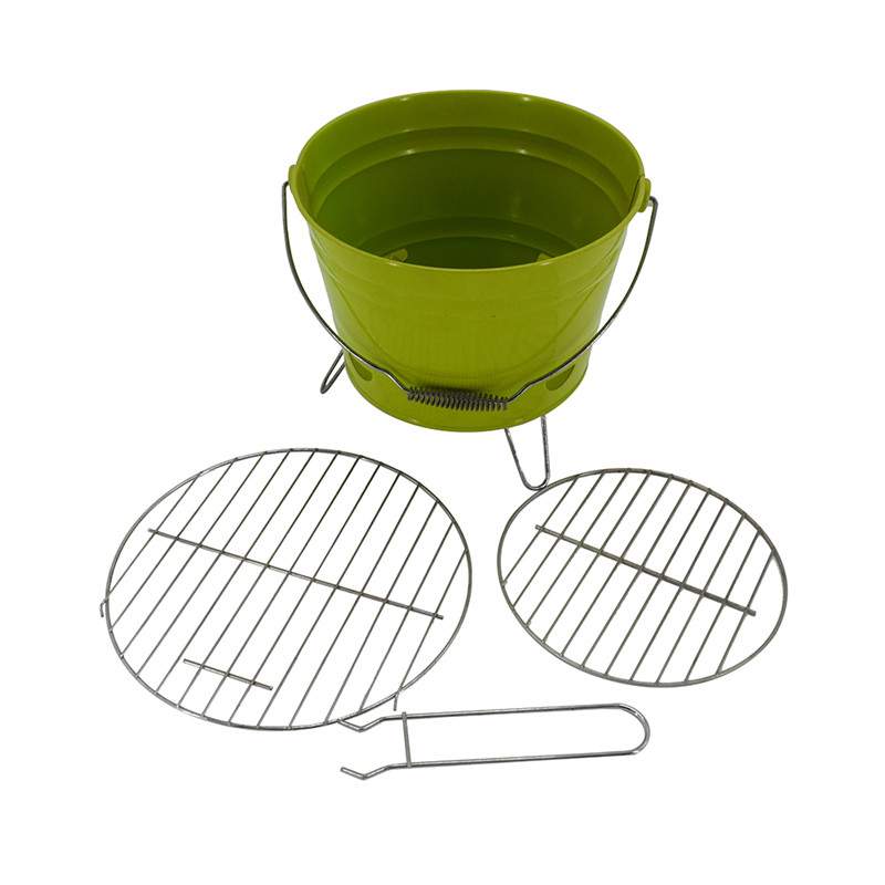 Mini värikäs kannettava ämpäri BBQ hiiligrilli