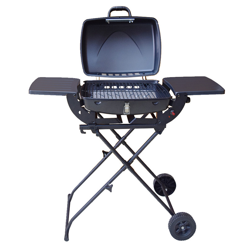 Ulkona siirrettävä kaasugrilli säädettävä arinan korkeus bbq grilli