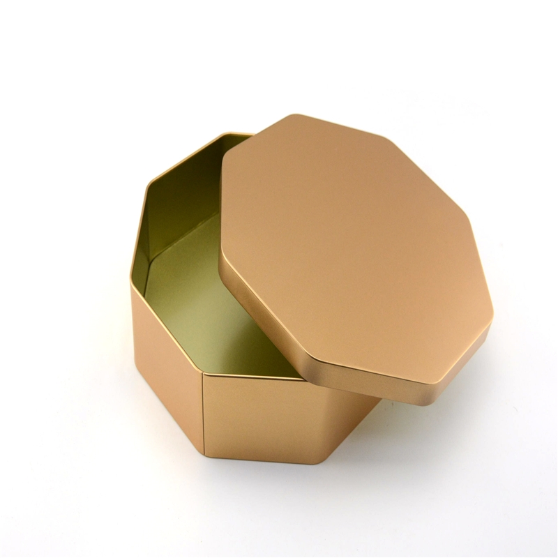 2018 uusi design kahdeksankulmainen kulta tina laatikko mooncake, eväste pakkaus