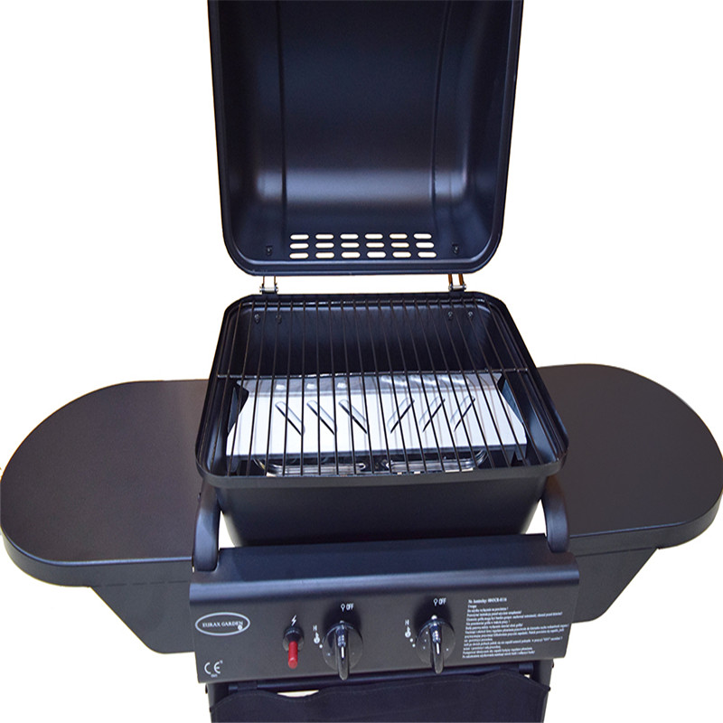 2burners turvalaite ulkona yksinkertainen kaasu BBQ grilli