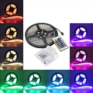Ulkoilma 12V 24V OEM Epistar Multi Color RGB-LED-nauhakotelot SMD 5050 300LED Mittarin vesitiivis LED-raitapakkaus