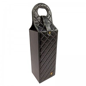 Mukautettu kannettava viini-lahjapakkaus pu nahka-laatikko