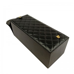 Mukautettu kannettava viini-lahjapakkaus pu nahka-laatikko