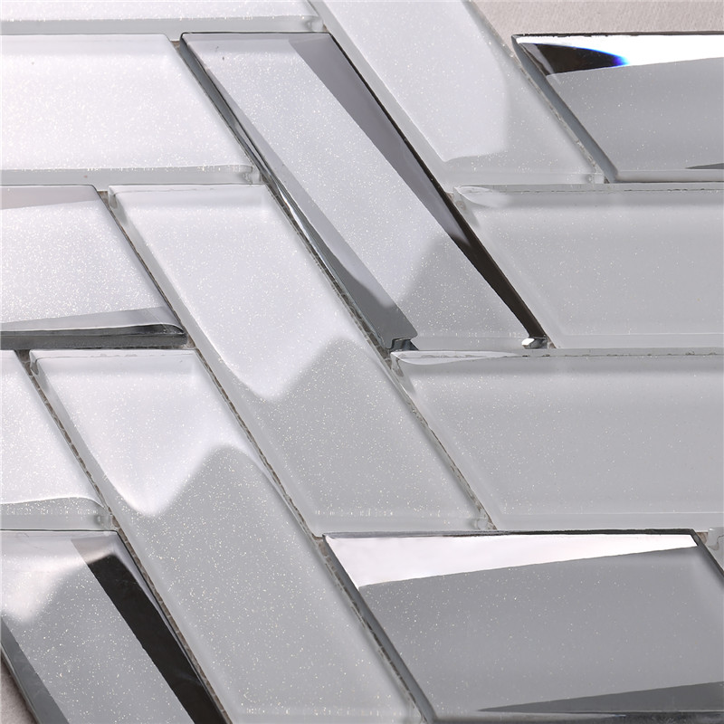 HMB37-tehtaan tarjonta Crystal Porcelain Glass Strip Mosaic -laatat