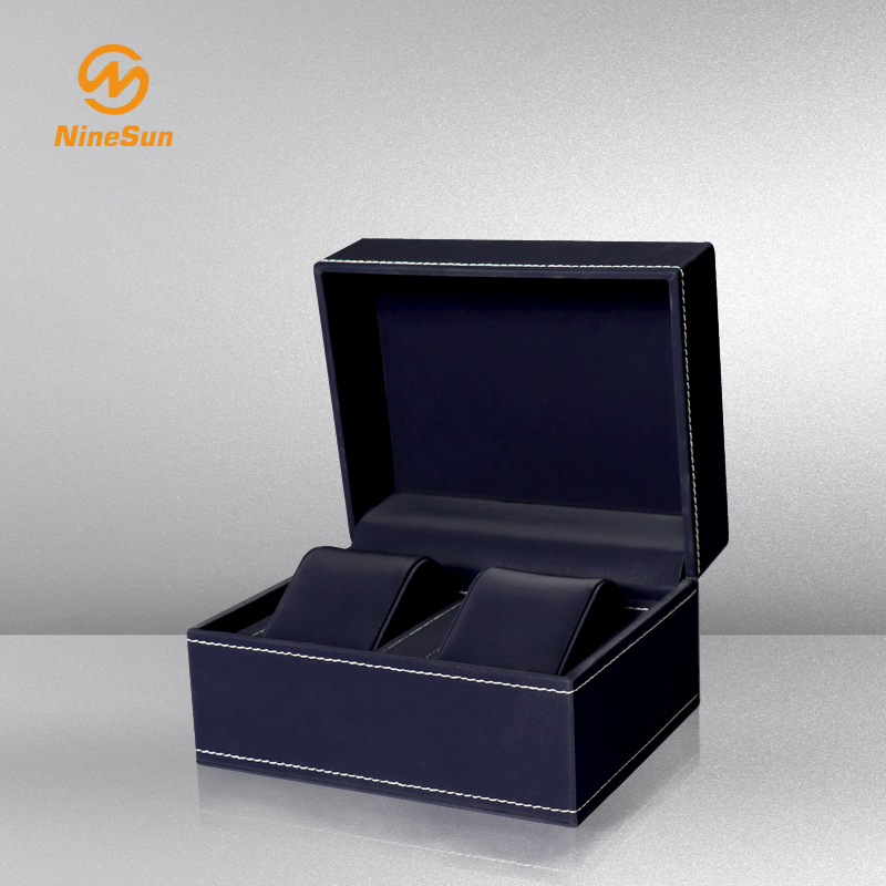 Sininen väri Classic Watch Packing Boxes kahdella tyynyllä Custom-WT-180004