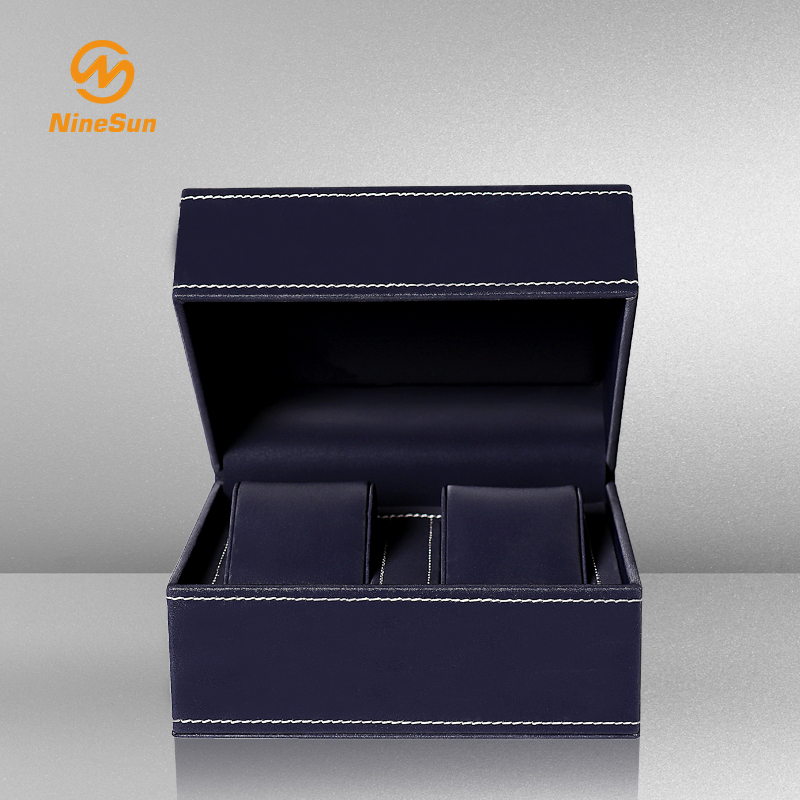 Sininen väri Classic Watch Packing Boxes kahdella tyynyllä Custom-WT-180004