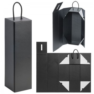 Ylellinen, mittatilaustyönä valmistettu kartonkikomponenttinen viini-lahjapakkaus