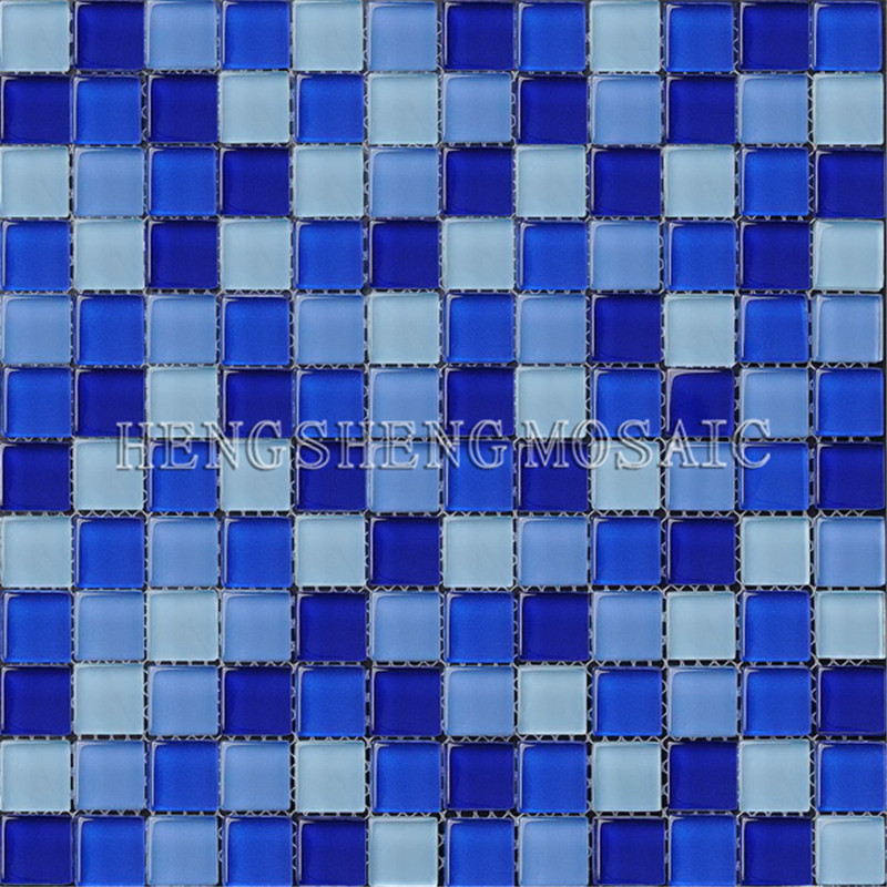 HXB104 Liukumaton neliön lasinen mosaiikkilaatat edulliseen uima-altaan mosaiikkilaattoihin Blue