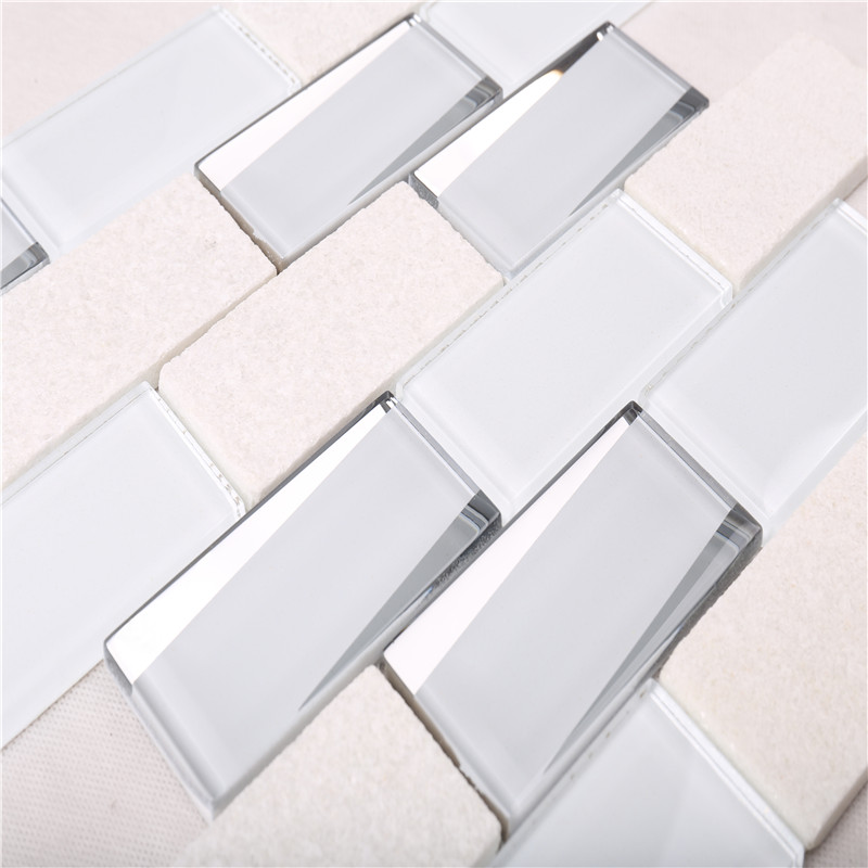 HMB01 koristelu Valkoinen keittiö Backsplash Mosaiikki seinäkattilat Keittiö Lanka Tile Hinta
