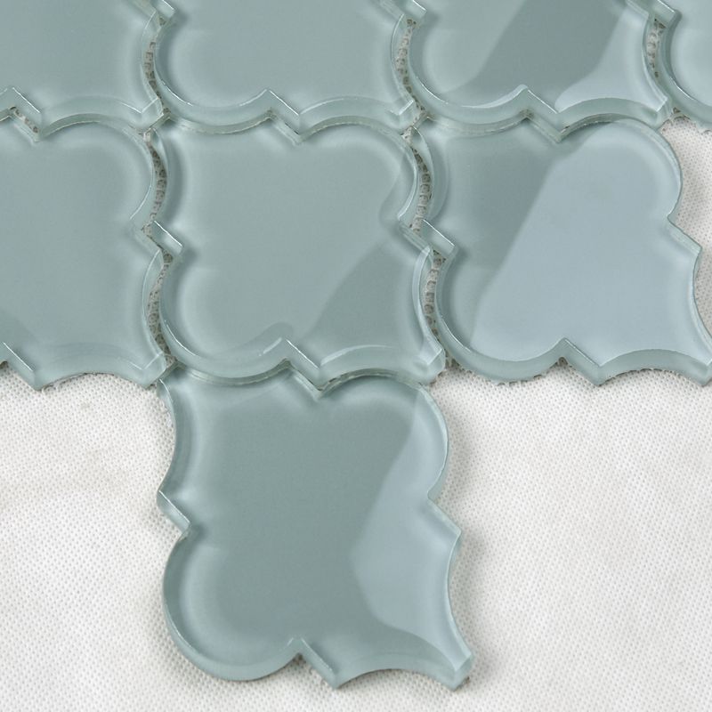 Viimeisin muotoilu Arabesque Lantern Waterjet Mosaic Glass Keittiö Backsplash Wall Tile