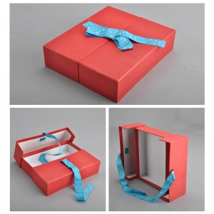 Mukautettu painettu paperilaatikko, jossa on nauha