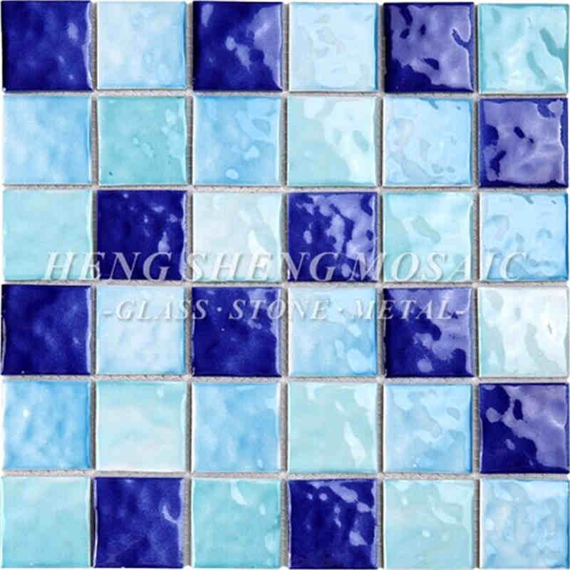 Aaltoileva 3D liukumaton karkkia väri sininen ja valkoinen keraaminen swmming allas laatta mosaiikki Kylpyhuone kylpylä posliini mosaiikki sisustus seinät
