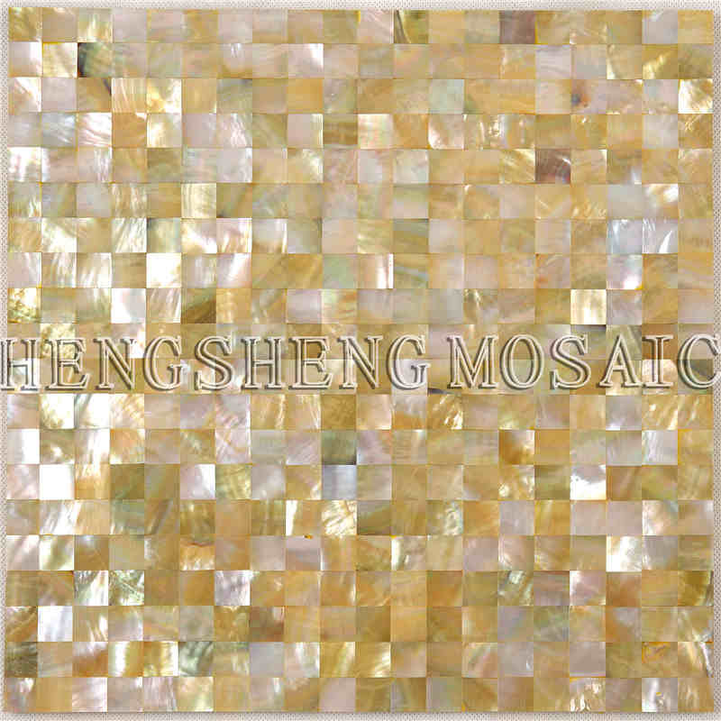 Tukku keltainen sekoitus valkoinen äiti Pearl Sea Shell Mosaic kylpyhuone sisustus laatta