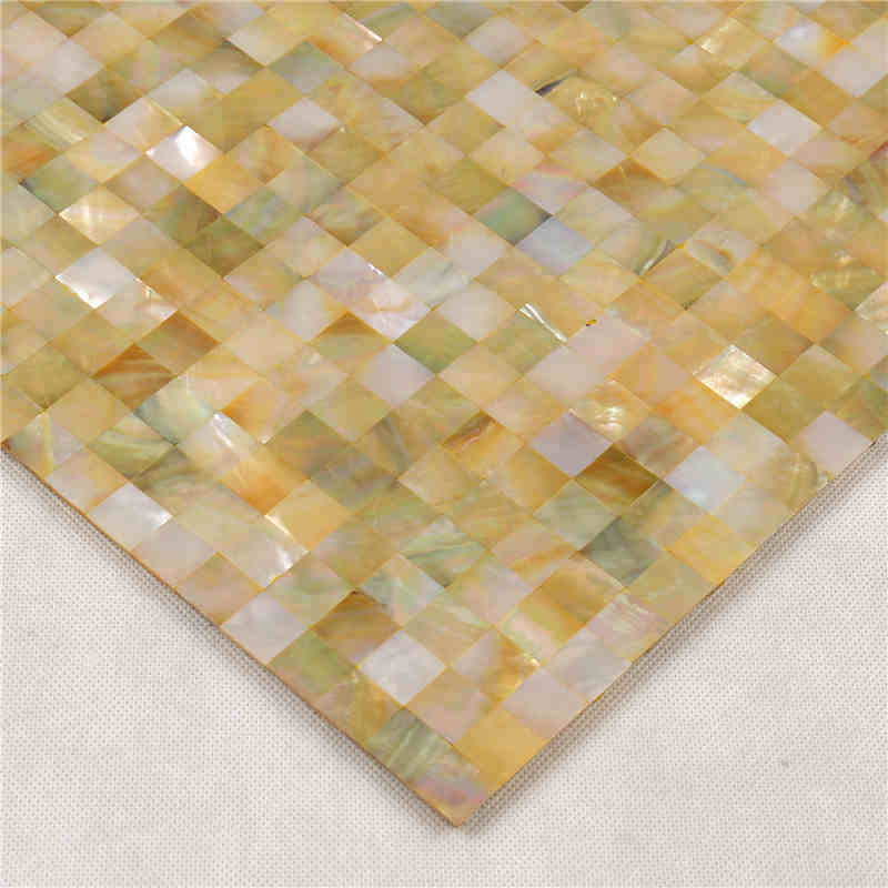 Tukku keltainen sekoitus valkoinen äiti Pearl Sea Shell Mosaic kylpyhuone sisustus laatta