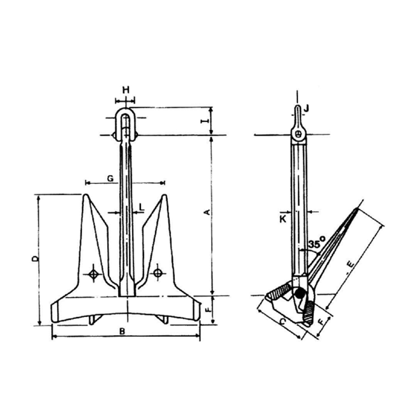 AC-14-tyyppi High Holding Power HHP Stockless ankkuri