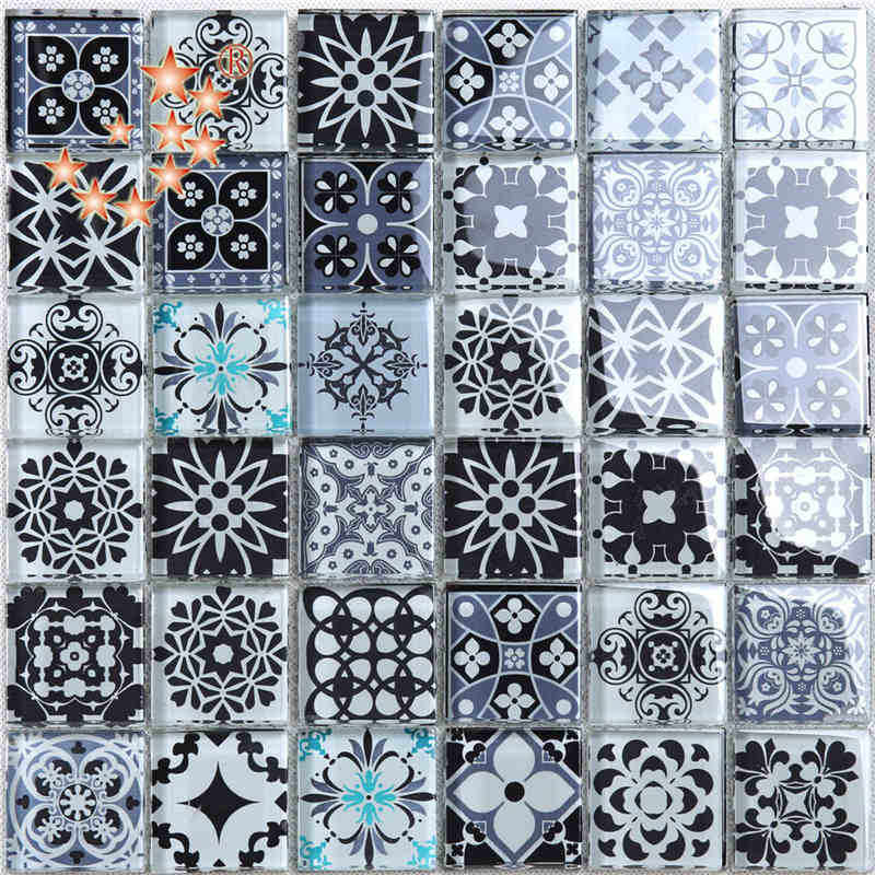 Tukku Square Blue Marokon Crystal Glass Mosaic Tile kristalli posliini laatta Hotel Club sisustus seinät