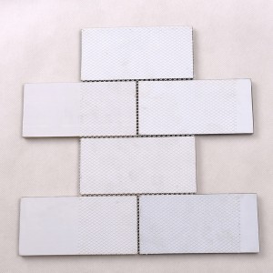 Kylpyhuone Super White Crystal Glass Mosaic Brick Tile Pohjois-Amerikka Uusin muotoilu