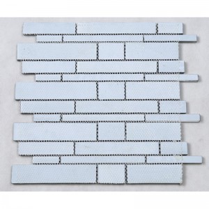 Crystal Glass Random Mixed Strip Mosaic Takaisin Splash Tile Grey
