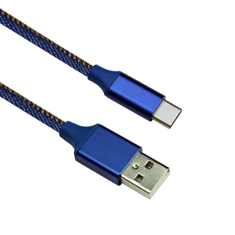 KPS-6403CB Alumiiniseos denim-neulominen USB-kaapeli