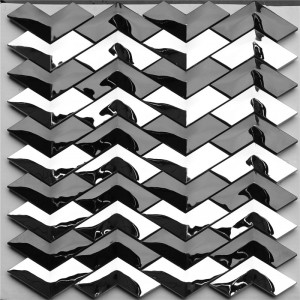 Fishbone V-muotoinen aaltoileva laatta seinän koristeluun HSW18012