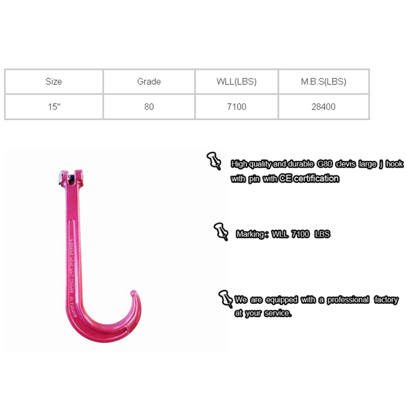 G80 Clevis Large J -koukku