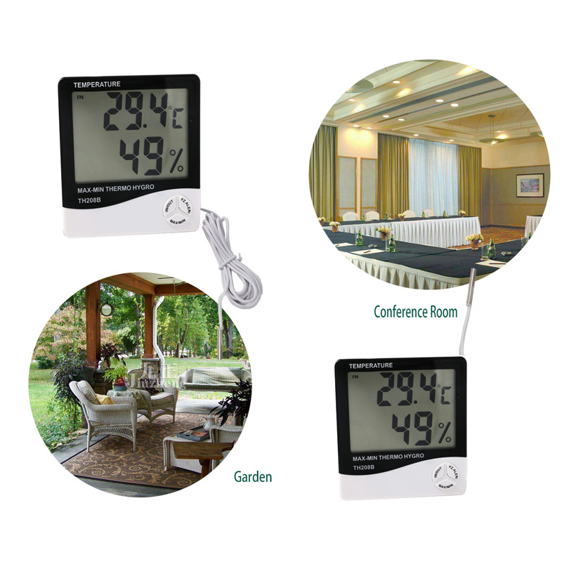 Ympäristöystävällinen suunnittelu Suuri LCD-näyttö Sisätiloissa oleva lämpömittari kosteusmittari