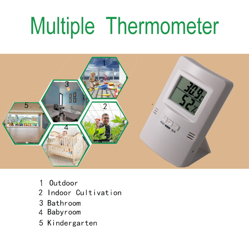 Erittäin ohut ja yksi LCD-digitaalinen lämpömittari u0026 kosteusmittari + -1C + -5% RH Hygrothermograph