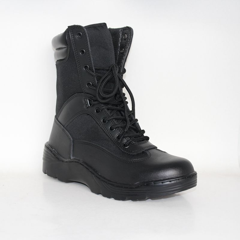 Korkea Nilkka Musta PU Pinnoitettu Nahka Ylemmän armeijan Taktinen Boot