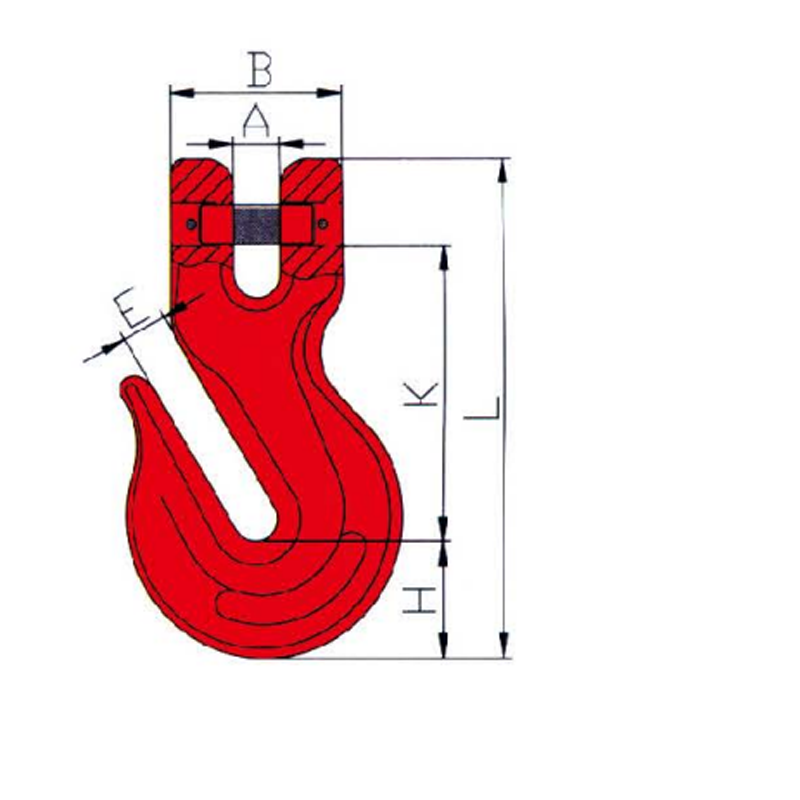 G80 Clevis Grab Hook maalattu punainen