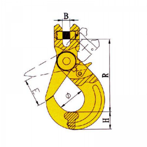 G80-turvalukko itselukittuva koukku maalattu
