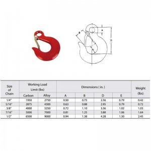 G80 Eye Sling -koukku, jossa on salpa