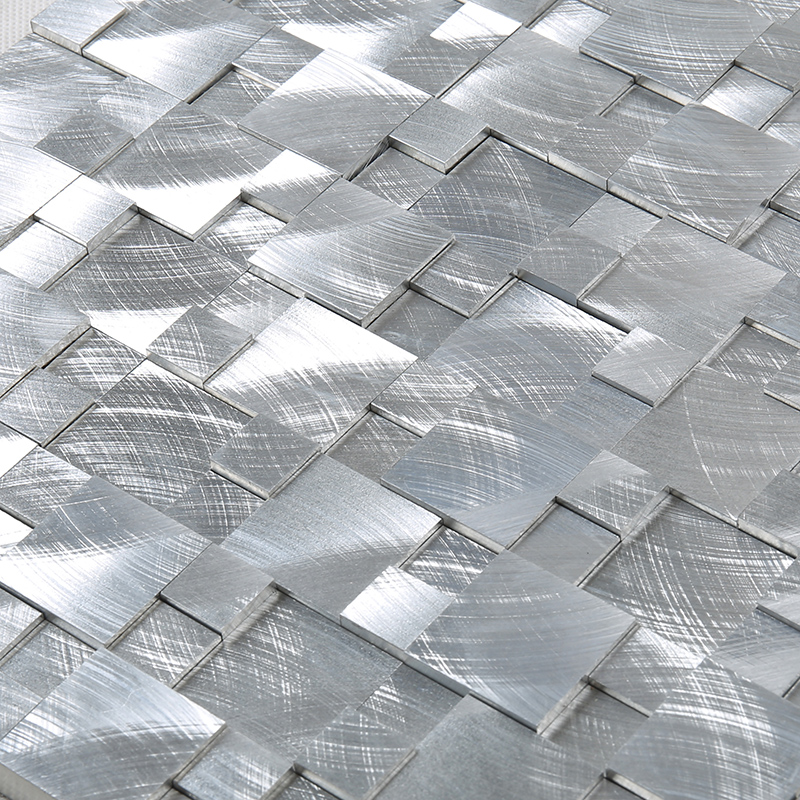 Hotelli Kahvila Sisustus Seinä 3D Neliö Alumiini Alloy Metal Mosaic Tile
