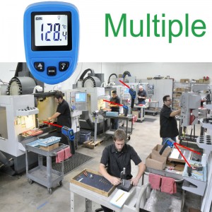 Ilman kosketusta oleva laser-infrapuna-lämpömittarin lämpötilapistooli teollisuudelle säädettävällä emissiivisyydellä