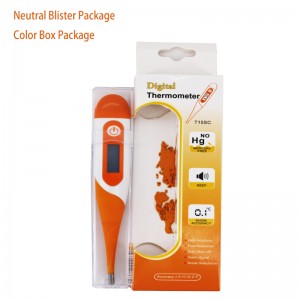 Lääketieteellinen elektroninen lämpömittari suullinen lämpötila 30 sekuntia Helppo tarkkuuden ja suorakulmaisen lämpömittarin lukeminen kuumeindikaattorilla
