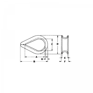 US-tyypin standardi G-411 Light Wuty Wire Rope Thimble