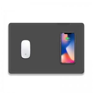 KPS-HBQ22 2in1 Custom QI 5W korkealaatuinen nahka ohut hiirimattolaturi