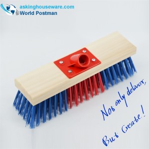 Akbrand-pitkäkahvainen puinen harja ulkona työntämiseen