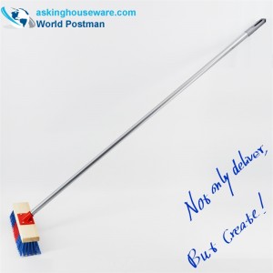 Akbrand-pitkäkahvainen puinen harja ulkona työntämiseen