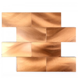 Metro-metalli-alumiini-mosaiikkikuoritus- ja -laatoitetut tarrat keittiön Backsplash-tarroihin