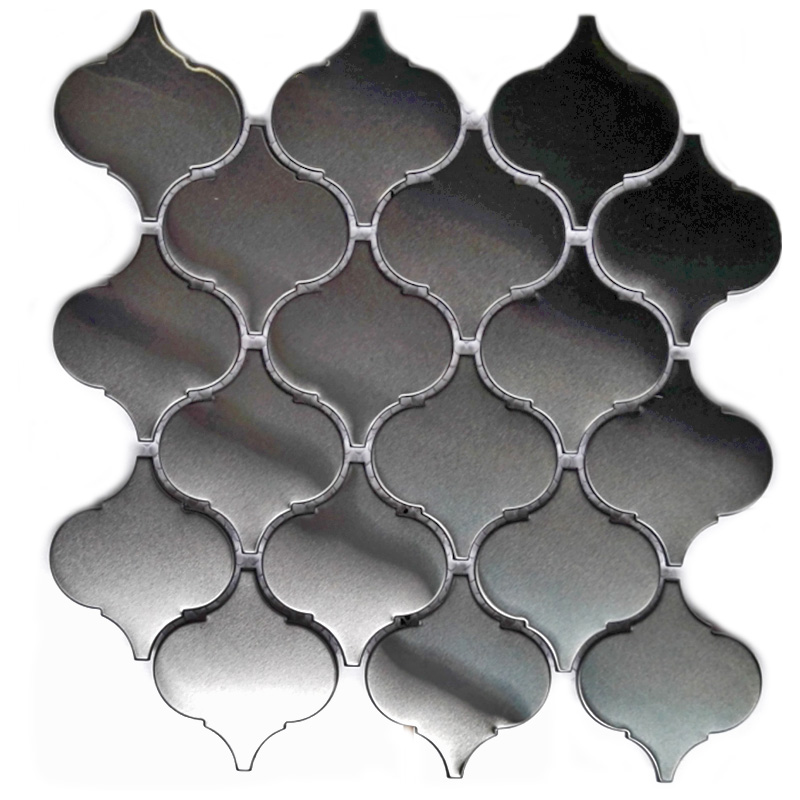 Uusi muotoilu, ruostumattomasta teräksestä valmistettu lyhyt muotoinen mosaiikkilaatta keittiön Backsplash-ruudulle