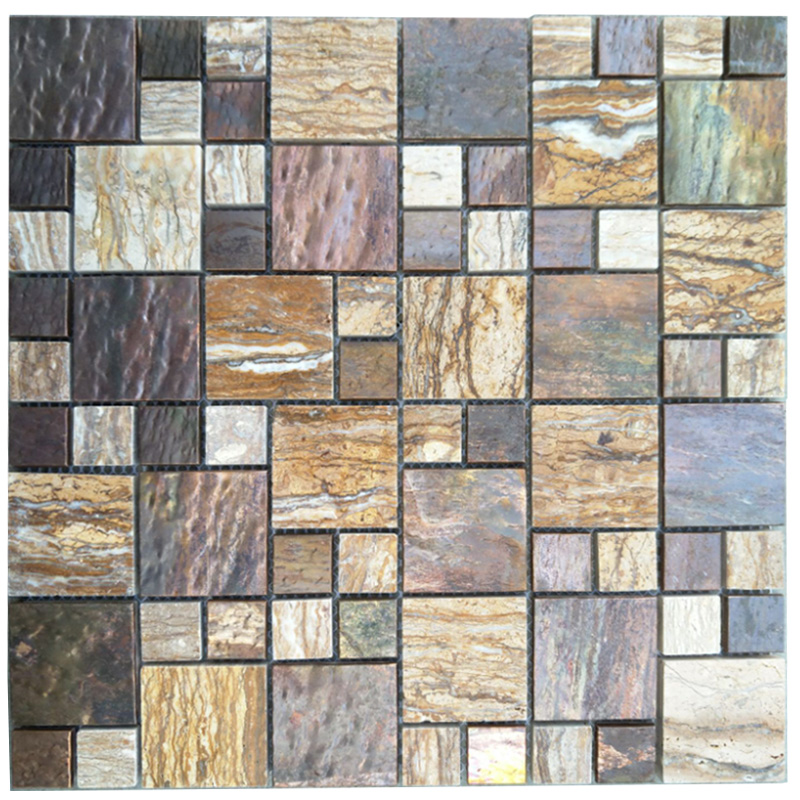 Ylellinen tyyli kupari Backsplash Mosaic laatta kylpyhuone ja koriste kupari Piastrelle Bagno Con Fiori laatat