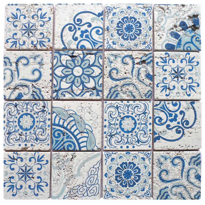 Muoti marokkolainen tyyli vesisuihkumarmori mosaiikki Backsplash-laatoille