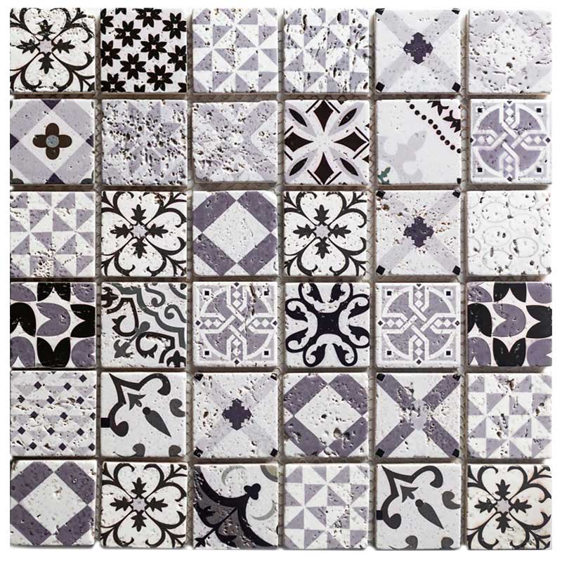 Muoti marokkolainen tyyli vesisuihkumarmori mosaiikki Backsplash-laatoille