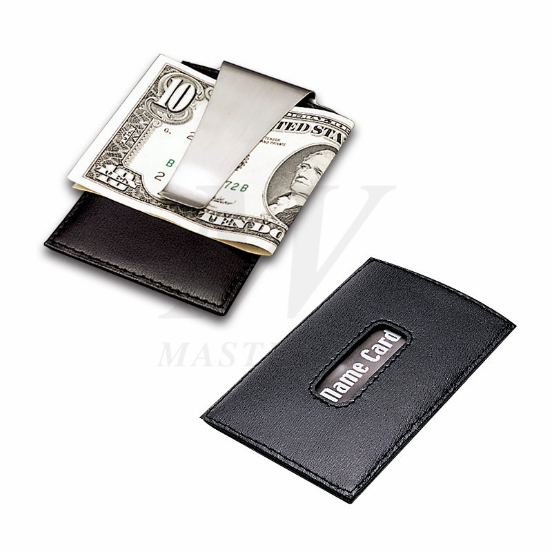 Nahkaa / metallia oleva luottokorttitasku rahanpidikkeellä_B82866