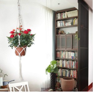 Käsintehty puuvillaköysi ripustettava lahja pyöreälle ja neliölle (potti ei sisälly hintaan)